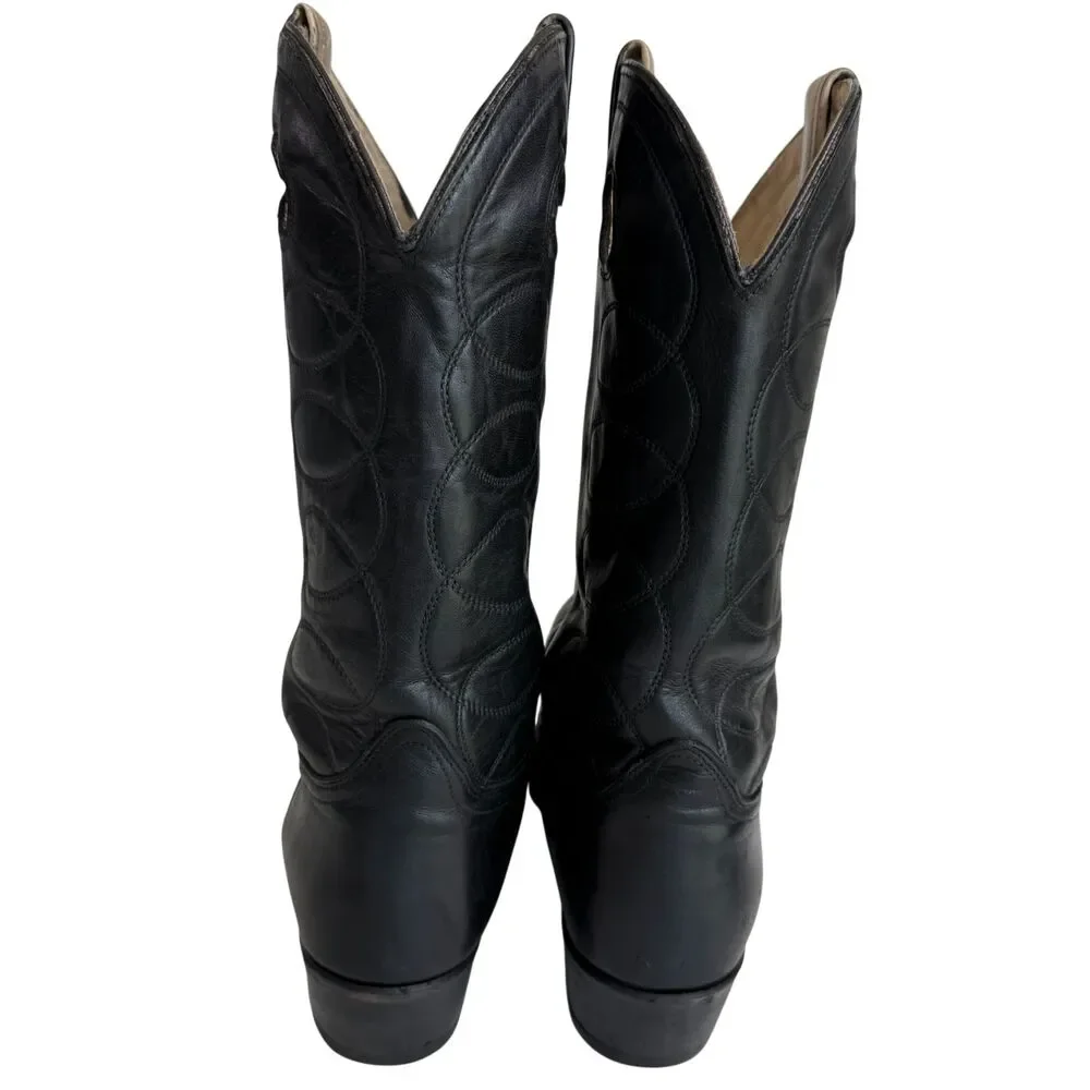 Biltrite Men's Black Leather Western Cowboy Boots Size 12D Non-Slip Made In USA
